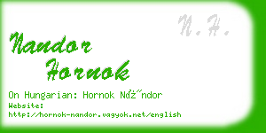 nandor hornok business card